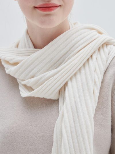 murray allan [M23ASH046] Accordion shawl (White)