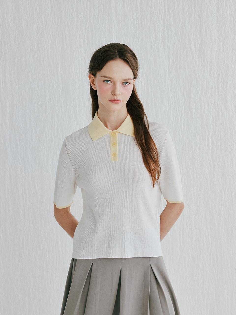 murray allan Murray Allan Rib Shirt Pullover Sweater [Ivory] (M52WPU014IV)