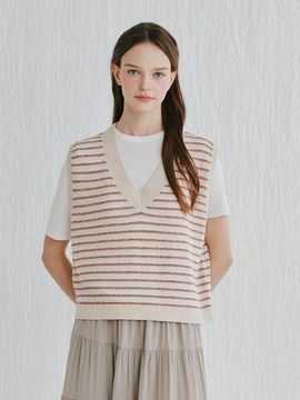 murray allan Murray Allan Wave V-neck Vest [Beige] (M52WVT018BE)