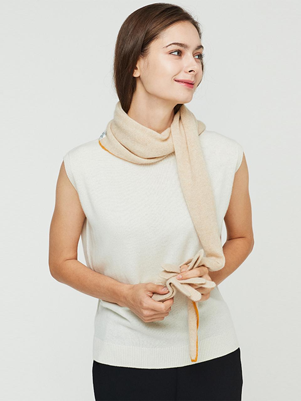 murray allan Rhombus Shawl_Beige Yellow