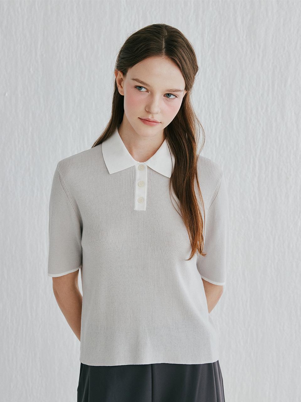murray allan Rib Shirt Pullover Knitwear (Grey) (M52WPU014GR)