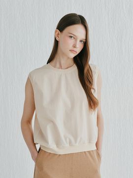 murray allan Ribbon Sleeveless Pullover Blouse [Beige] (C52WPU001BE)