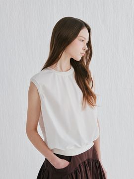 murray allan Ribbon Sleeveless Pullover Blouse [WHITE] (C52WPU001WH)