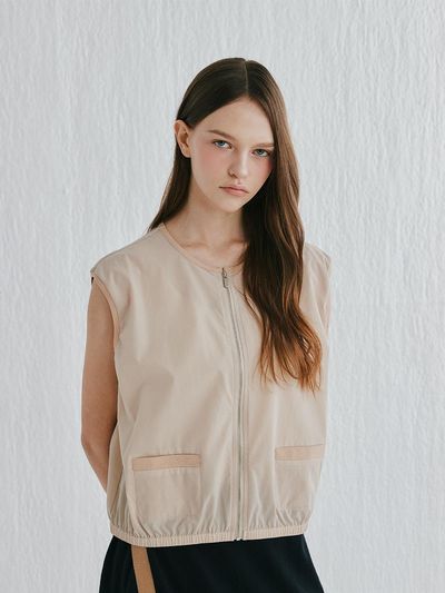 murray allan Round Cashmere Class Vest [Cappuccino] (C52WVT003PP)