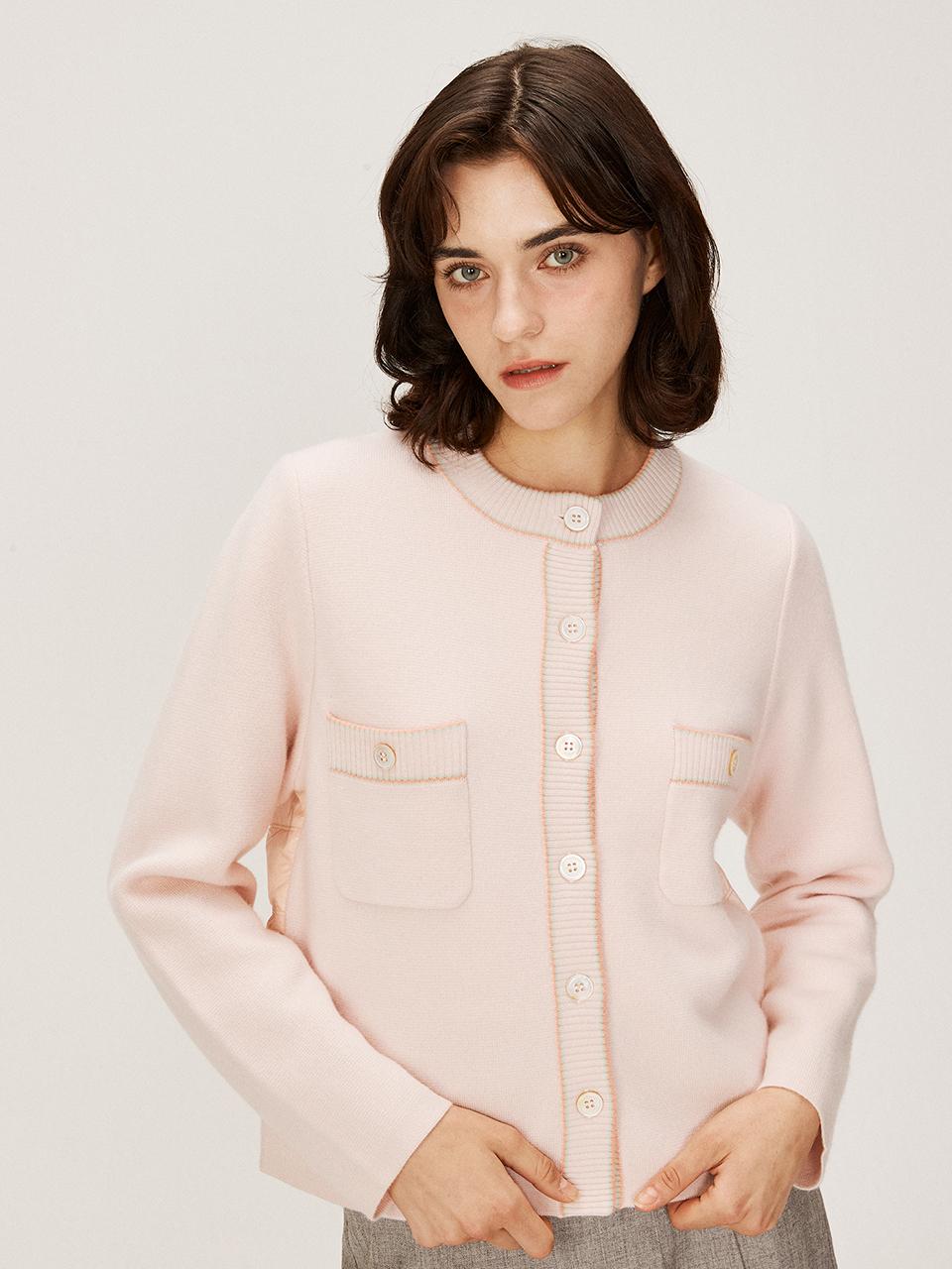 murray allan Round Rib contrast Line Jacket (Blossom)