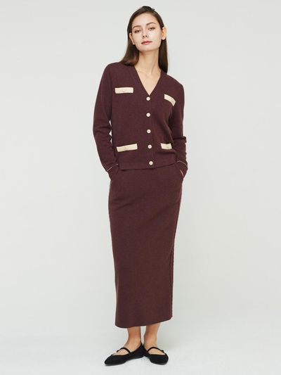 murray allan Side Cable Skirt_Red Brown