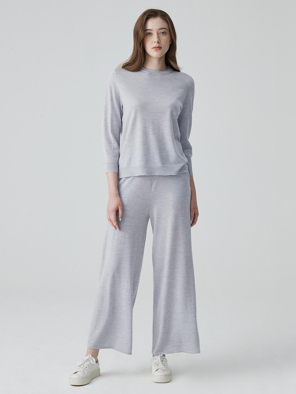 murray allan [Wool 100%] Wool wide pants_SMOG