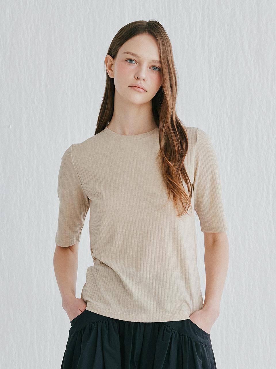 murray allan Wool Short T-Shirts [Beige] (C52WTS030BE)