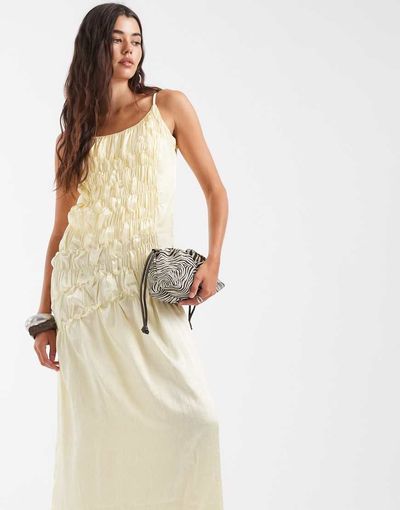 Muse Assembly Muse Assembly Amelia gathered detail maxi dress-Yellow