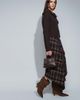 Muse Assembly Muse Assembly asymetric button phoebe maxi skirt in navy red plaid-Brown - 2