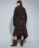 Muse Assembly Muse Assembly asymetric button phoebe maxi skirt in navy red plaid-Brown - 4