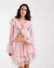 Muse Assembly Muse Assembly boho crinkle chiffon tiered mini skirt in pink - part of a set - 4