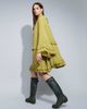 Muse Assembly Muse Assembly boho ruffle fluted sleeve lena dress in chartreuse-Green - 1