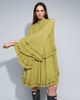 Muse Assembly Muse Assembly boho ruffle fluted sleeve lena dress in chartreuse-Green - 2