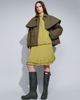 Muse Assembly Muse Assembly boho ruffle fluted sleeve lena dress in chartreuse-Green - 4
