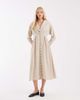 Muse Assembly Muse Assembly button down embroidered collar bridget midi dress in ecru-White - 1