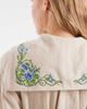 Muse Assembly Muse Assembly button down embroidered collar bridget midi dress in ecru-White - 2