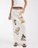Muse Assembly Muse Assembly carrie graphic maxi skirt in cream-White - 3