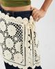 Muse Assembly Muse Assembly crochet side tie mini skirt in cream-White - 3
