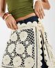 Muse Assembly Muse Assembly crochet side tie mini skirt in cream-White - 4