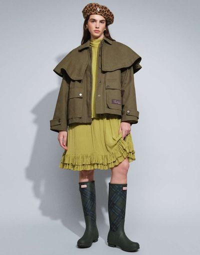 Muse Assembly Muse Assembly detachable cape bonnie jacket in green