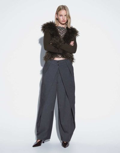 Muse Assembly Muse Assembly double waistband detail milena pants in gray