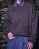 Muse Assembly Muse Assembly embroidered fawn sweatshirt in brown plum-Purple - 1