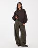 Muse Assembly Muse Assembly embroidered fawn sweatshirt in brown plum-Purple - 2