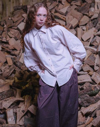Muse Assembly Muse Assembly Erin oversized shirt in light pink