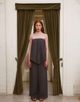 Muse Assembly Muse Assembly Fern bandeau asymmetric top in gray - part of a set