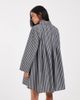 Muse Assembly Muse Assembly fiona shirt mini dress in navy pinstripe - 4