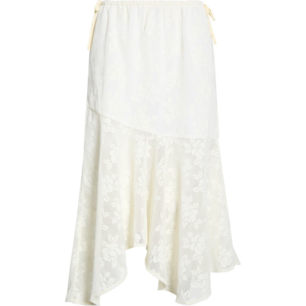 Muse Assembly Muse Assembly Floral Lace Asymmetric Skirt