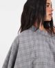 Muse Assembly Muse Assembly Frances ruffle cape top in muted check-Gray - 4