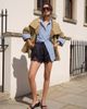 Muse Assembly Muse Assembly funnel neck leona jacket in tan-Neutral - 1