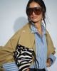 Muse Assembly Muse Assembly funnel neck leona jacket in tan-Neutral - 2
