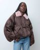 Muse Assembly Muse Assembly fur collar meg puffer jacket in brown - 1