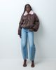 Muse Assembly Muse Assembly fur collar meg puffer jacket in brown - 3