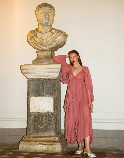 Muse Assembly Muse Assembly Grace boho layered maxi dress-pink