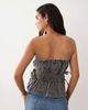 Muse Assembly Muse Assembly Jane ruched denim bandeau-Gray - 4