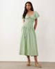 Muse Assembly Muse Assembly Jane shirred puff sleeve midaxi dress-Green - 4