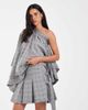 Muse Assembly Muse Assembly Jules pleated mini skirt in muted check-Gray - 2