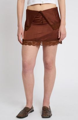 Muse Assembly Muse Assembly Lace Trim Miniskirt