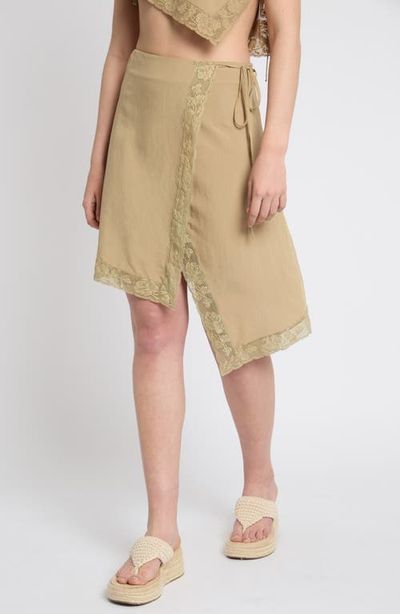 Muse Assembly Muse Assembly Lace Trim Wrap Miniskirt