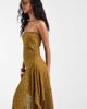 Muse Assembly Muse Assembly Layla hankerchief hem bandeau midi dress-Green - 2