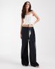 Muse Assembly Muse Assembly low rise baggy pants with skirt overlay in navy pinstripe - 2