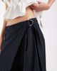 Muse Assembly Muse Assembly low rise baggy pants with skirt overlay in navy pinstripe - 3