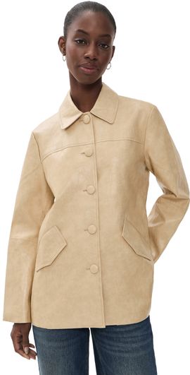 Muse Assembly Muse Assembly Maggie Faux Leather Jacket Ochre