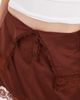 Muse Assembly Muse Assembly Pammy lace trim mini skirt-Brown - 3