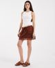 Muse Assembly Muse Assembly Pammy lace trim mini skirt-Brown - 4