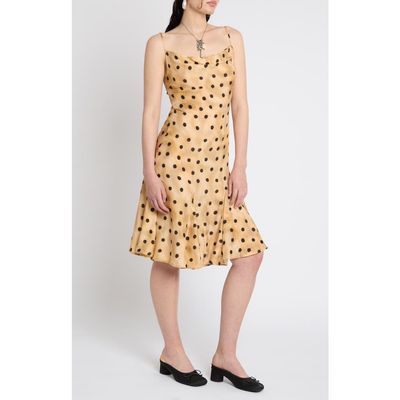 Muse Assembly Muse Assembly Polka Dot Cowl Neck Maxi Dress